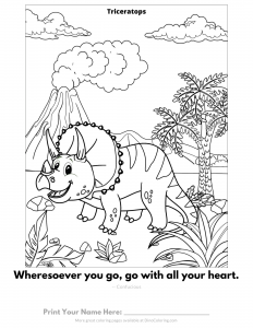 Happy triceratops - coloring page