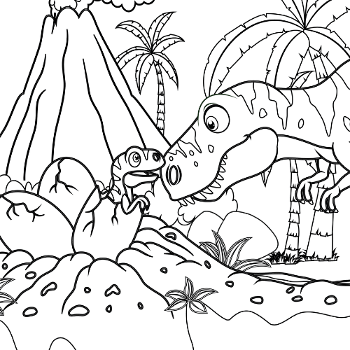 t rex coloring page for kids