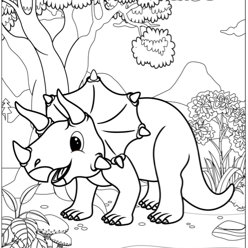 Triceratops Coloring Pages - Dinosaur Coloring Pages