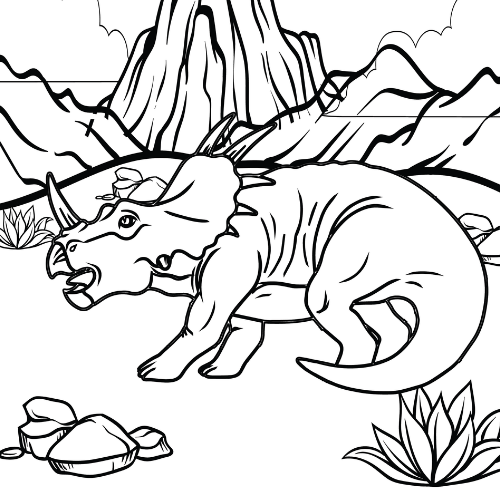 Triceratops Coloring Pages - Dinosaur Coloring Pages