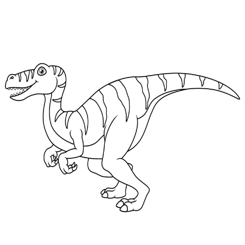Happy Velociraptor - Dinosaur Coloring Pages