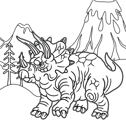 Triceratops Coloring Pages - Dinosaur Coloring Pages