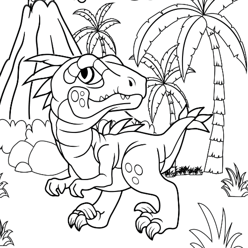 304 Cartoon Baby Raptor Coloring Pages 