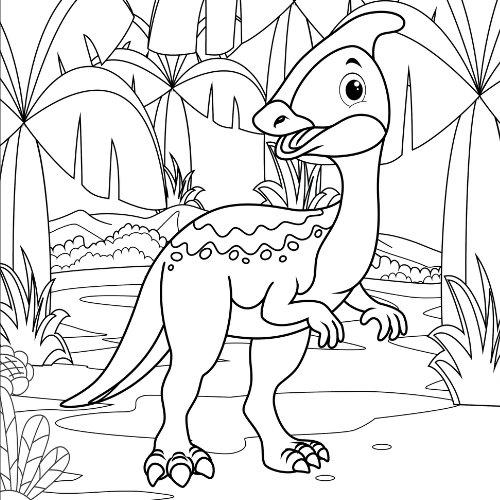 Curious Young Parasaurolophus