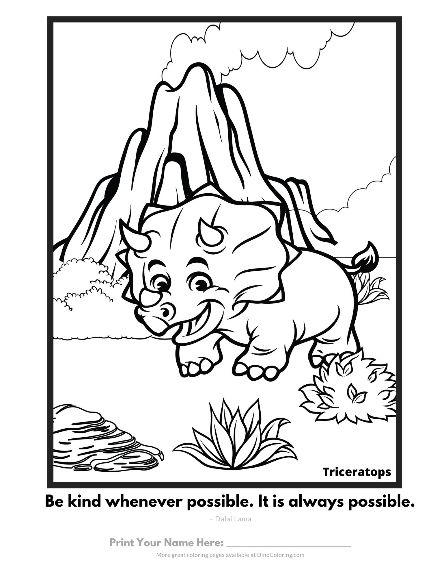 triceratops coloring page