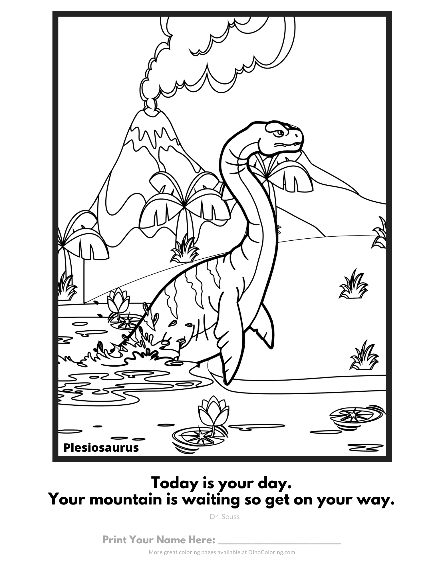 Plesiosaurus in the water - Dinosaur Coloring Pages