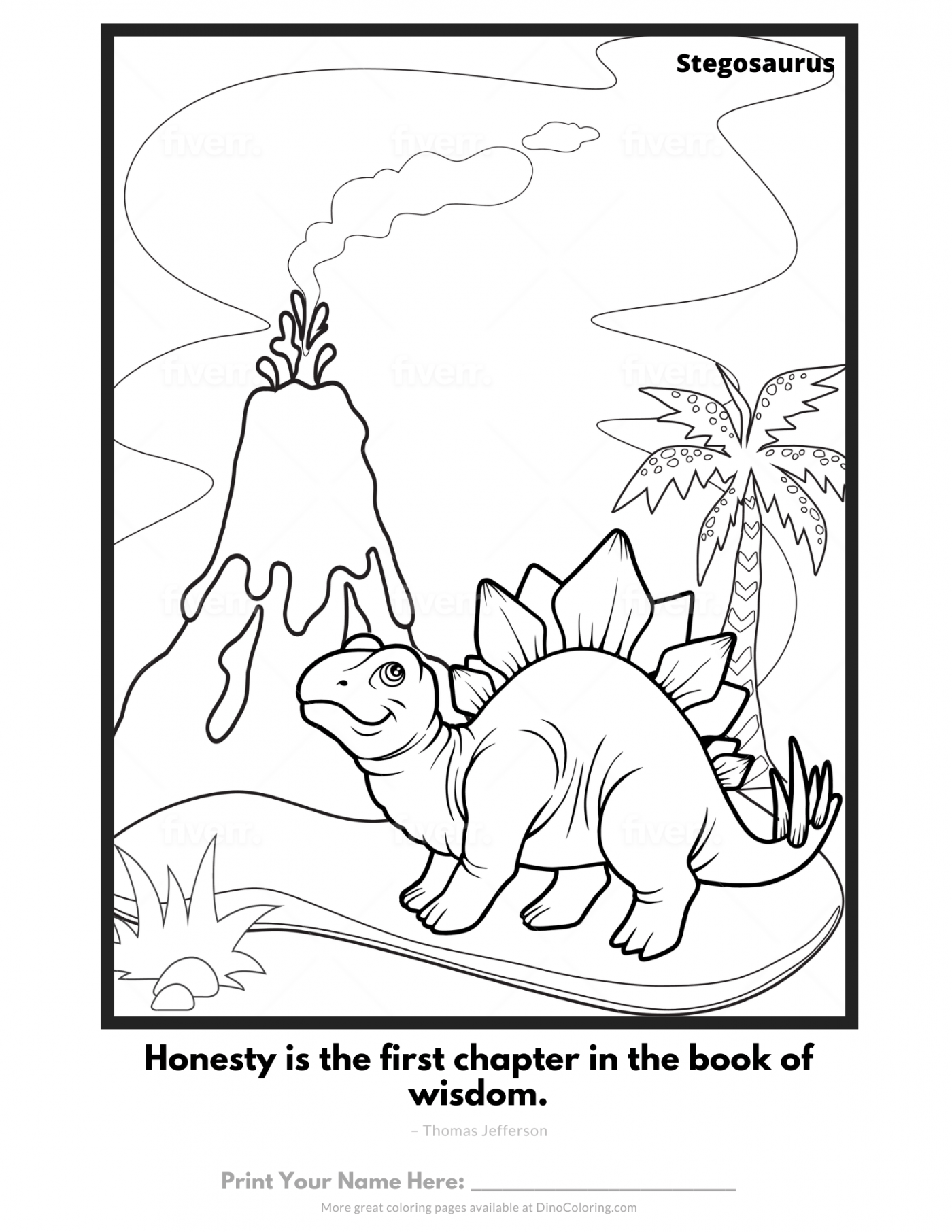 stegosaurus dinosaur coloring pages