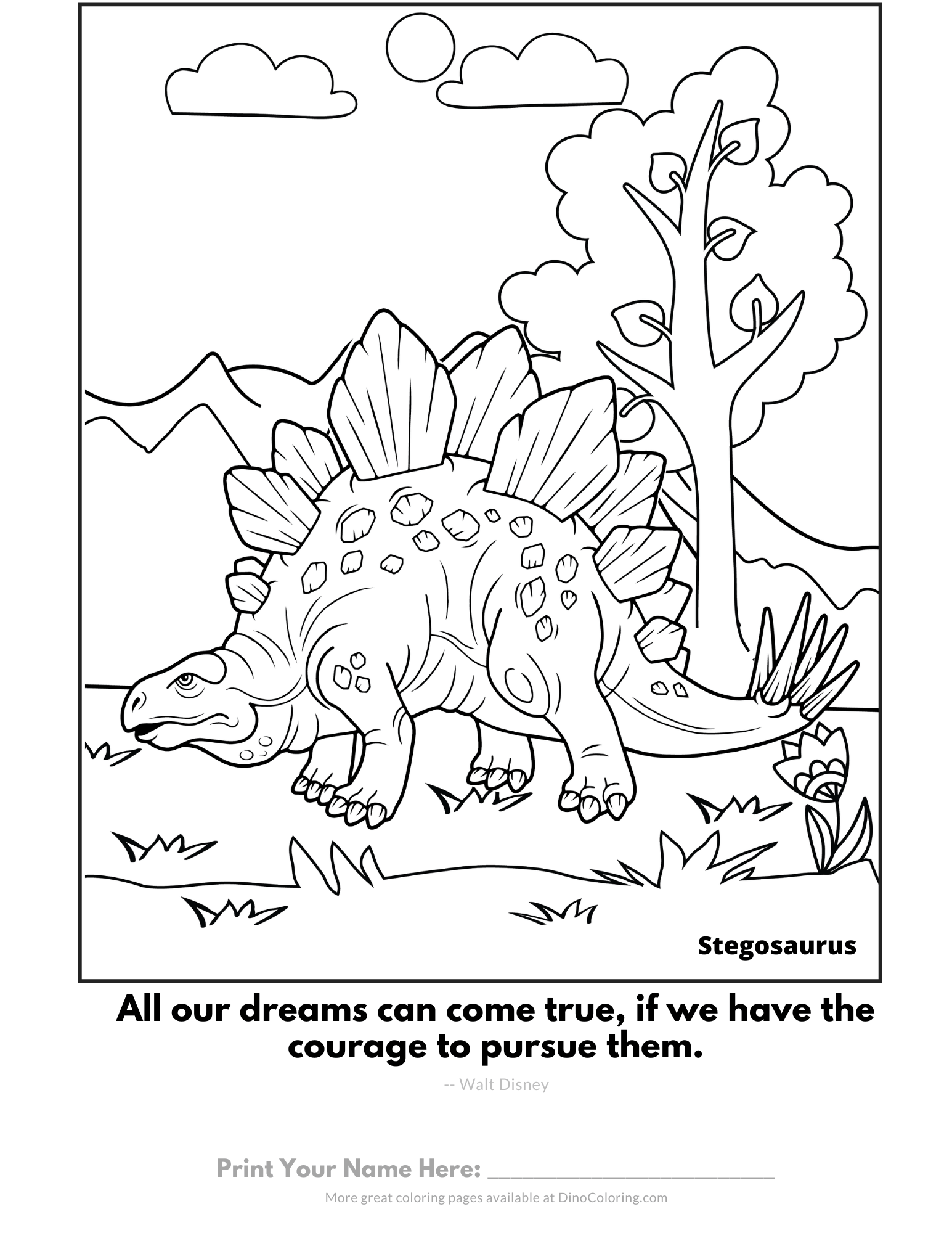 82 Cute Stegosaurus Coloring Page for Adult