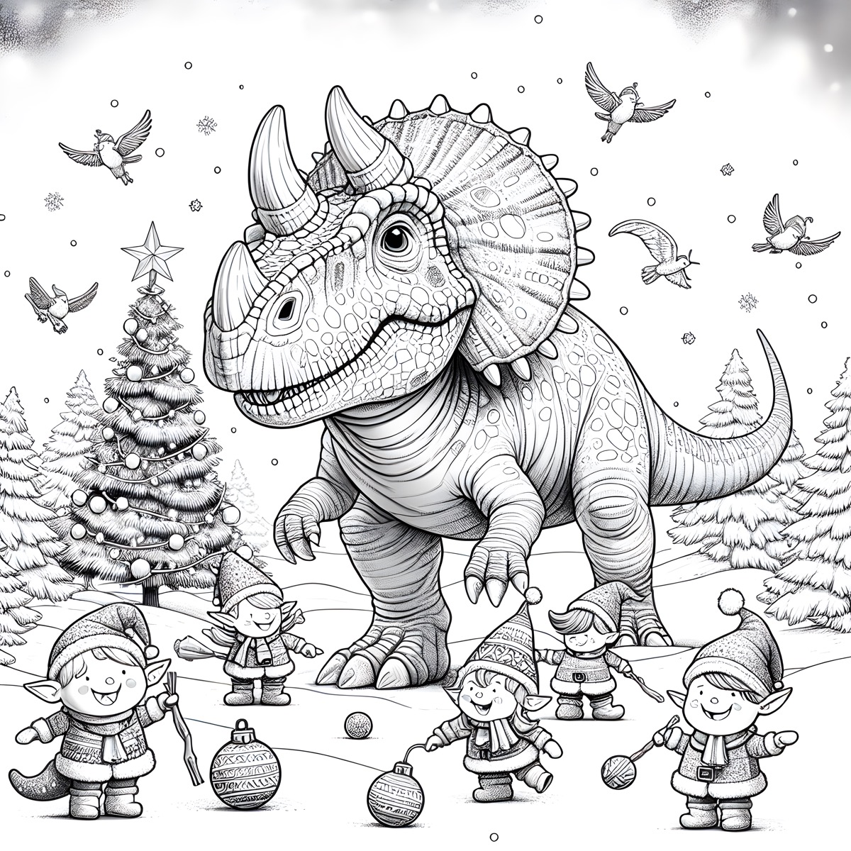 Artiphoria gignatosaurus with elves 1200px 1 Dinosaur Coloring Pages artiphoria-gignatosaurus-with-elves-1200px-1-dinosaur-coloring-pages