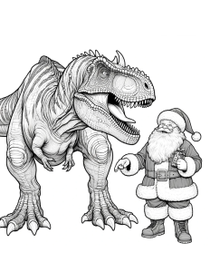 Gigantosaurus with Santa Claus